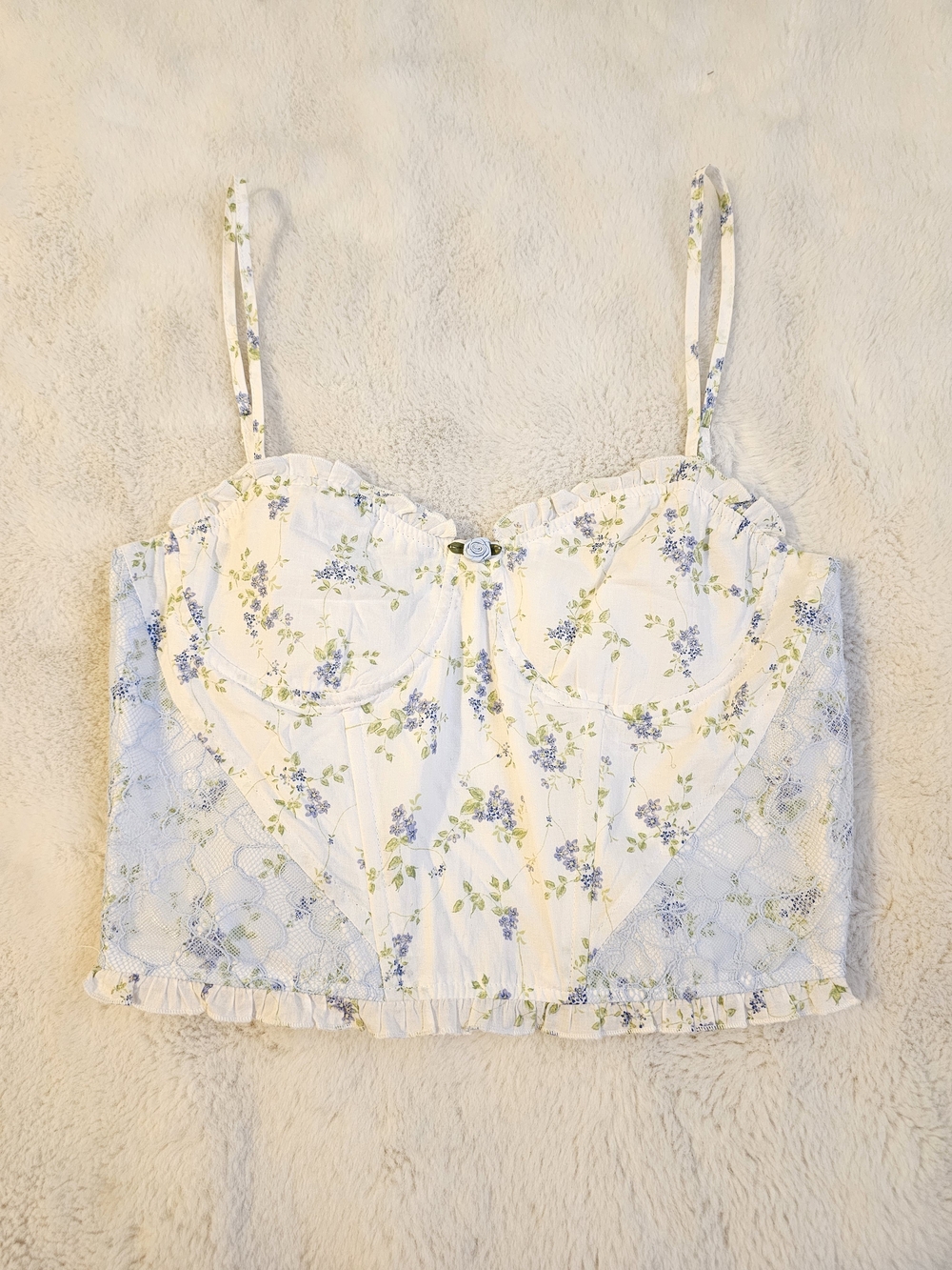 Altar'd State Floral Corset Crop Top Size Medium